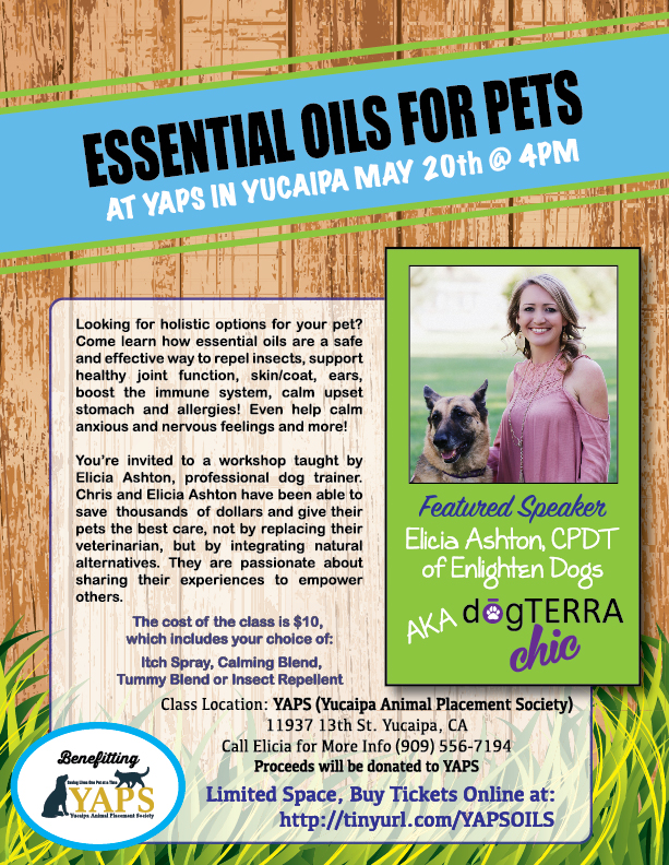 Essential Oils for Pets Workshop/Fundraiser | Enlighten ...